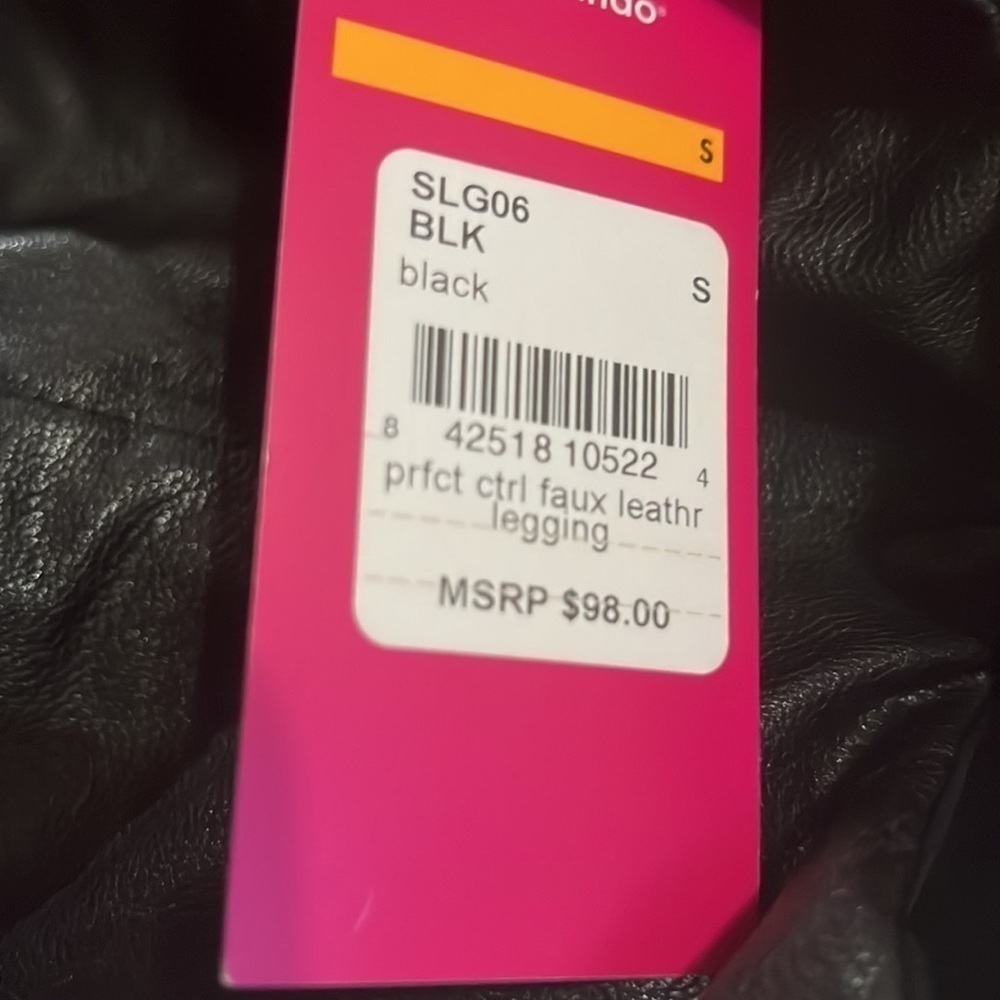 Commando SLG06 Perfect Control Black Faux Leather Leggings Size Small NWT - Picture 8 of 8